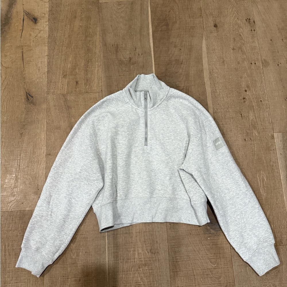 Gray Half-Zip Women's Top